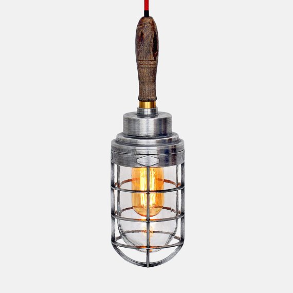 Ручной светильник Steampunk Cage Glass Edison Hanging Lamp