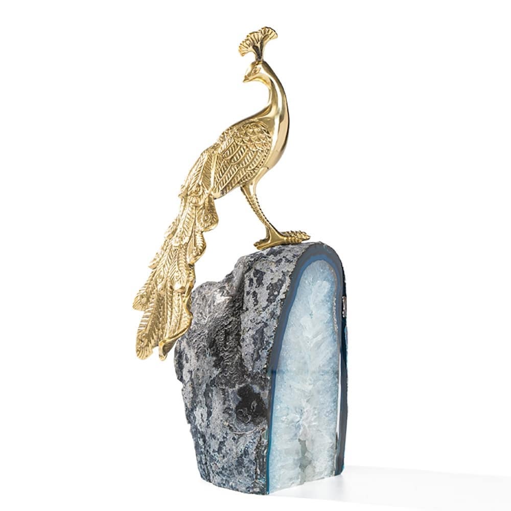 Статуэтка Павлин на друзе агата