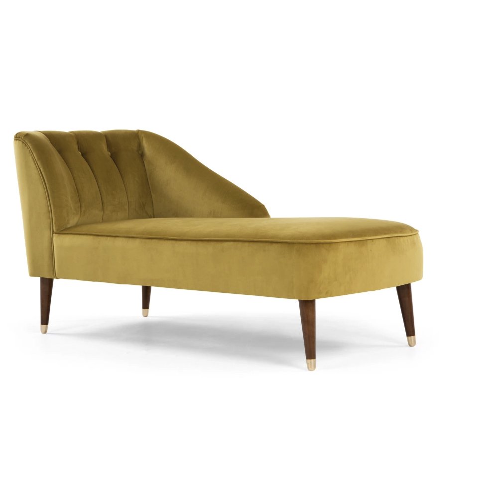 Кушетка Chaise Longue, Antique Gold Velvet