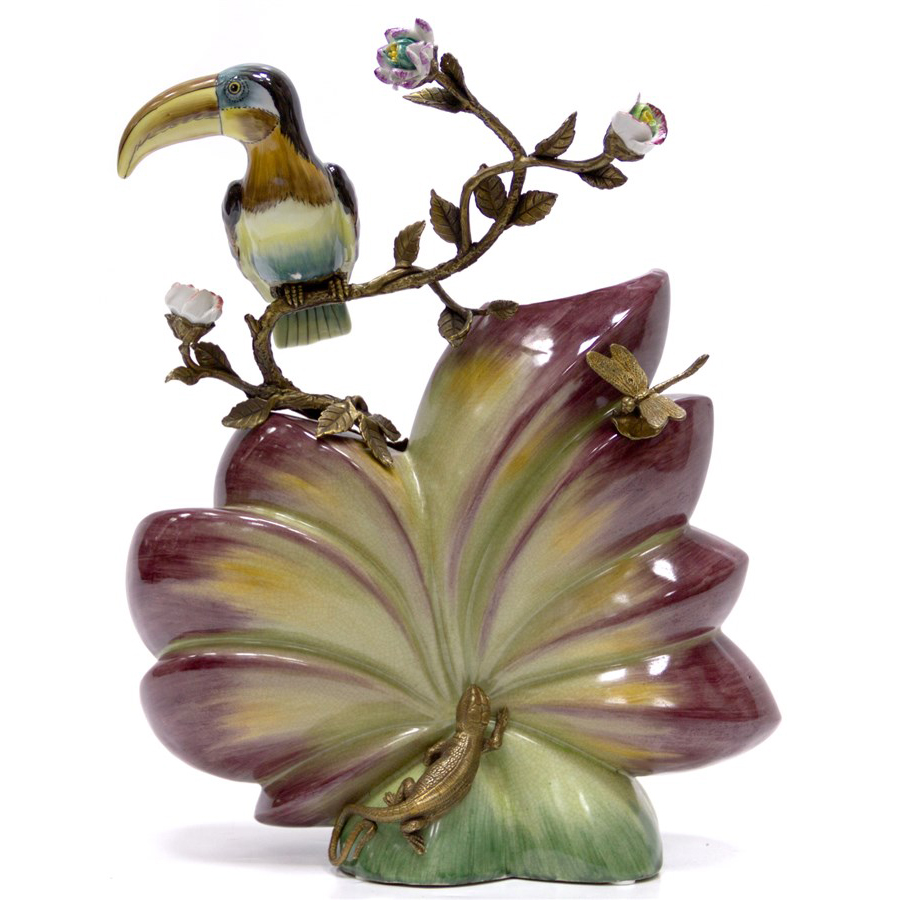 Фарфоровая ваза Toucan and Lizard multi