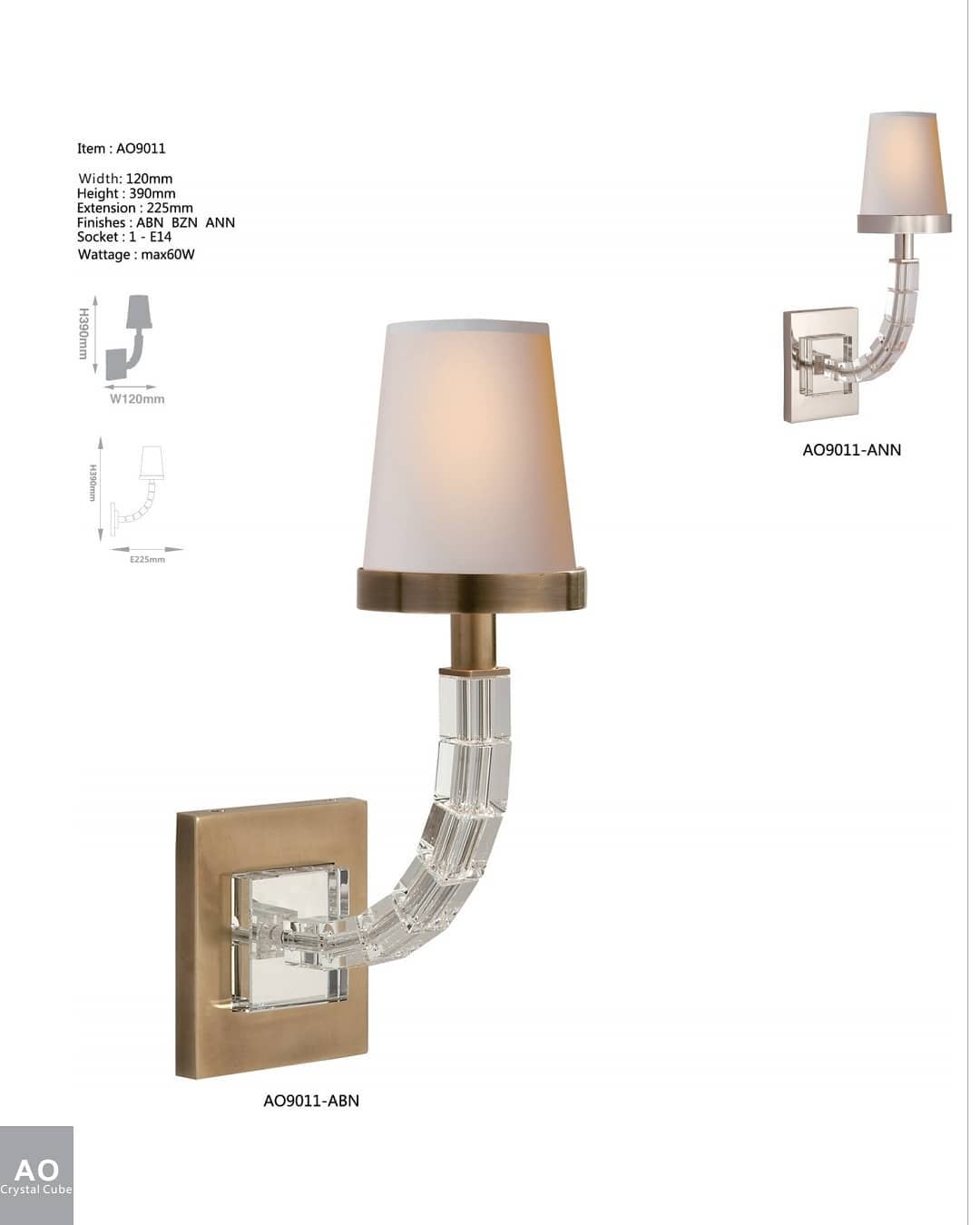 Бра Visual Comfort Crystal Cube