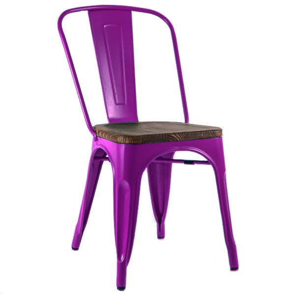 Кухонный стул Tolix Chair Wood Purple Пурпурный designed by Xavier Pauchard in 1934