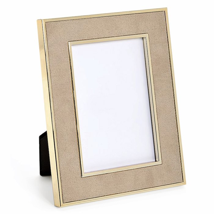 Рама для фото бежевая замша