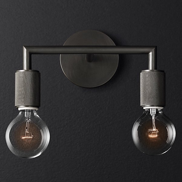 Бра RH Utilitaire Double Sconce Black