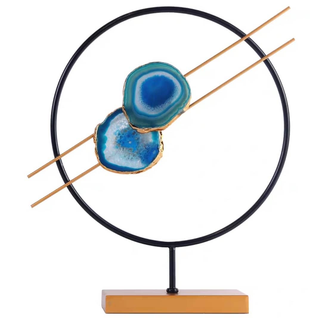 Статуэтка Срезы агата - две созвучные ноты в кольце на подставке M