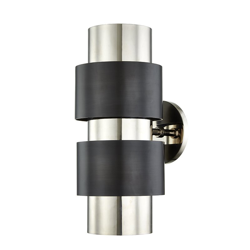 Бра Hudson Valley 9420-PNOB Cyrus 2 Light Wall Sconce In Polished Nickel/Old Bronze Combo