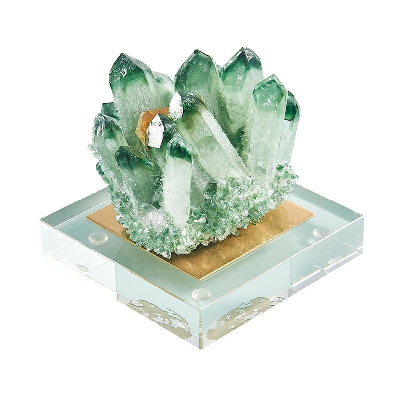 Статуэтка Кристаллы хлоритового кварца на низкой подставке