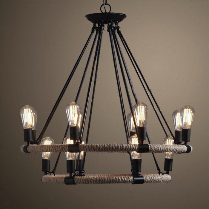 Люстра Round Tube Double Loft Rope Light