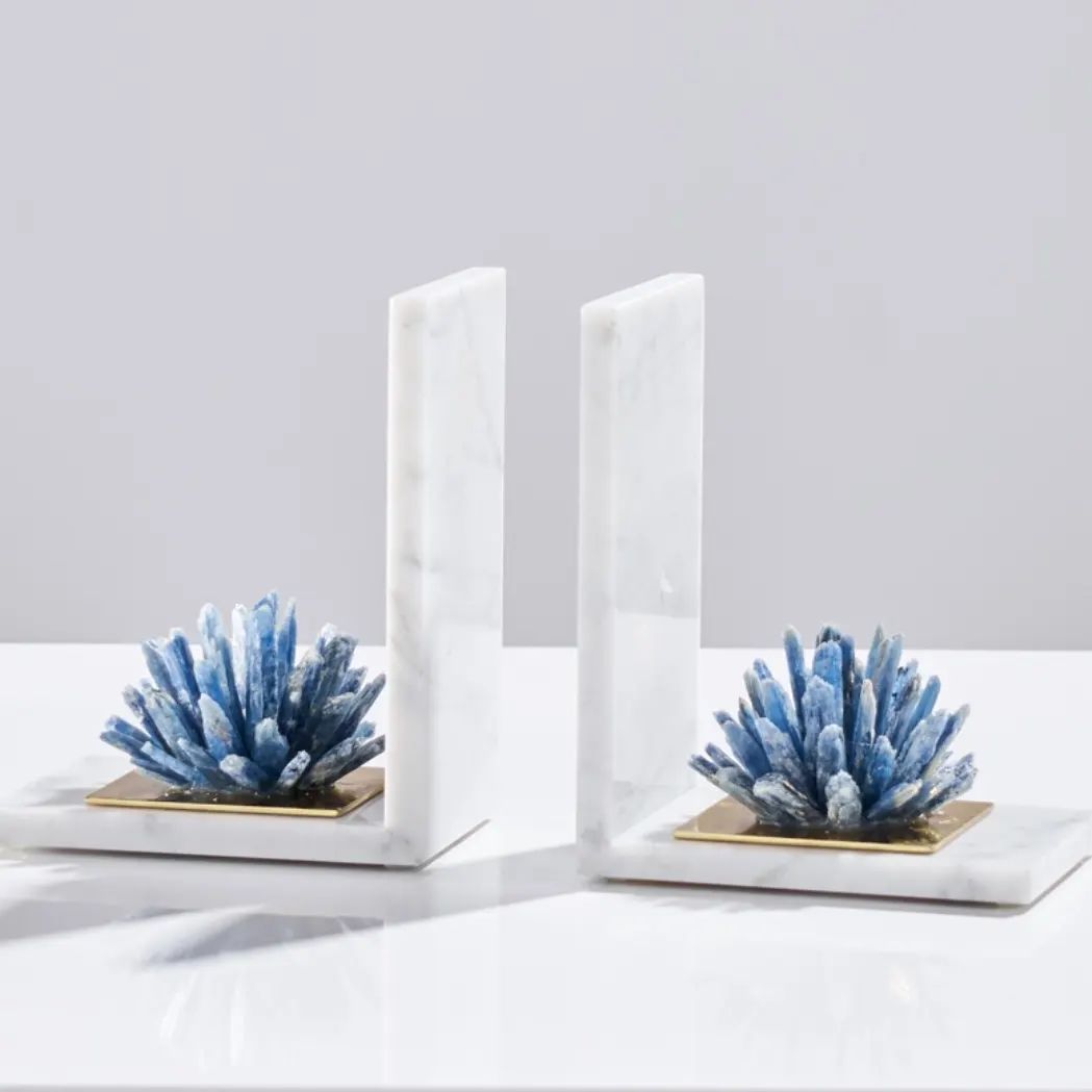 Держатели для книг Содалит и белый мрамор