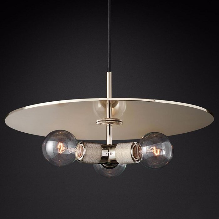 Подвесной светильник RH Utilitaire Disk Triple Pendant Silver