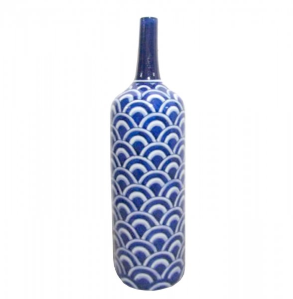 Ваза-бутылка blue & white ornament Scales