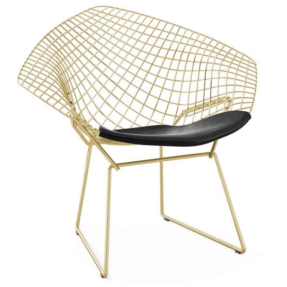 Кресло Bertoia Diamond Chair Gold designed by Harry Bertoia