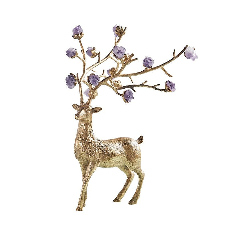 Статуэтка Оленёнок с рожками из аметистов