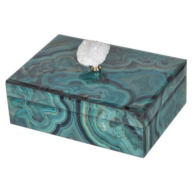 Шкатулка Malachite Pattern горный хрусталь L