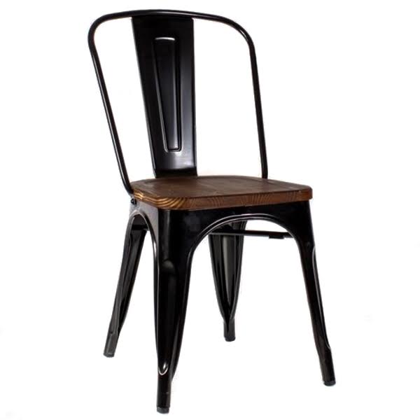 Кухонный стул Tolix Chair Wood Black designed by Xavier Pauchard in 1934