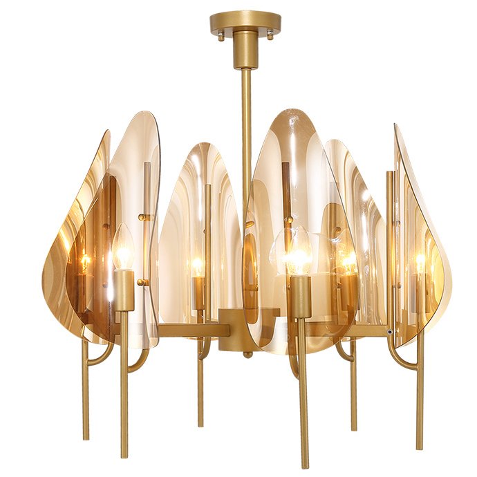 Люстра Chandelier Max Ingrand Fontana Arte Amber glass designed by Max Ingrand