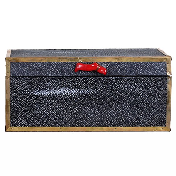 Шкатулка из ската Black Caviar Red Coral