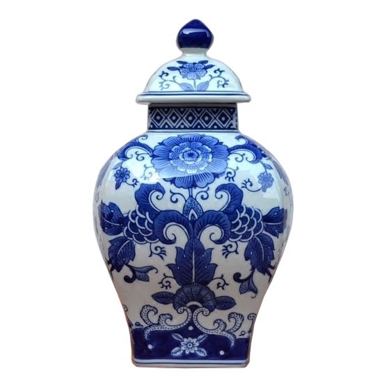 Ваза с крышкой Dark Blue Pattern