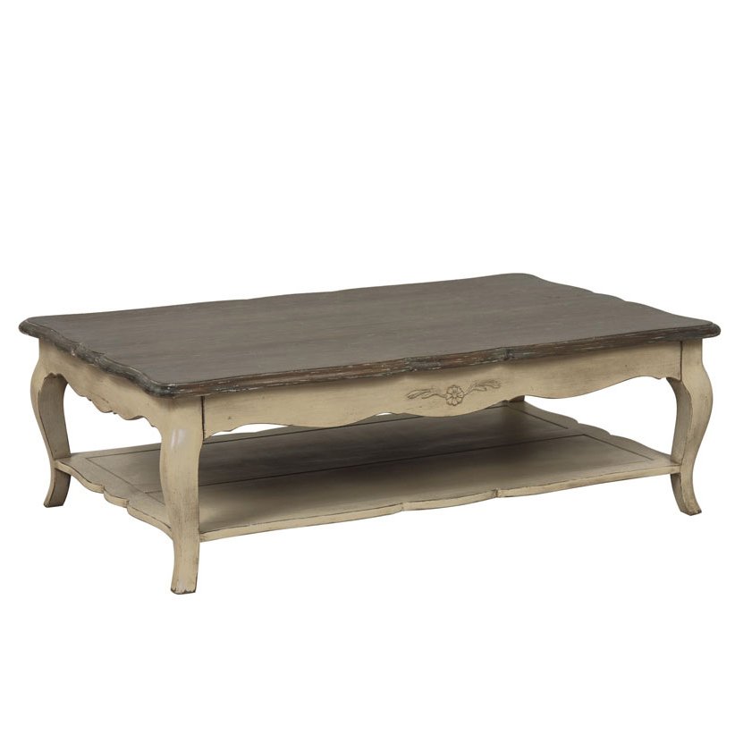 TABLE BASSE RECTANGULAIRE EN PIN AVEC RANGEMENT CHATEAU DT71