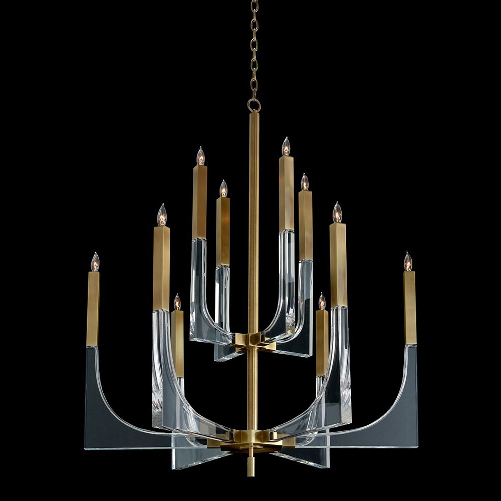 Люстра John-Richard Acrylic and Brass Ten-Light Chandelier