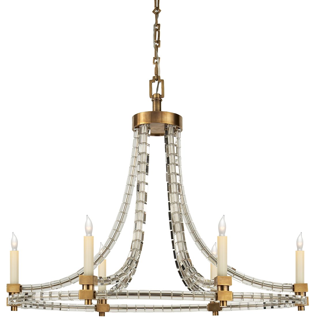 Люстра Crystal Cube Oval Flatline Chandelier Visual Comfort