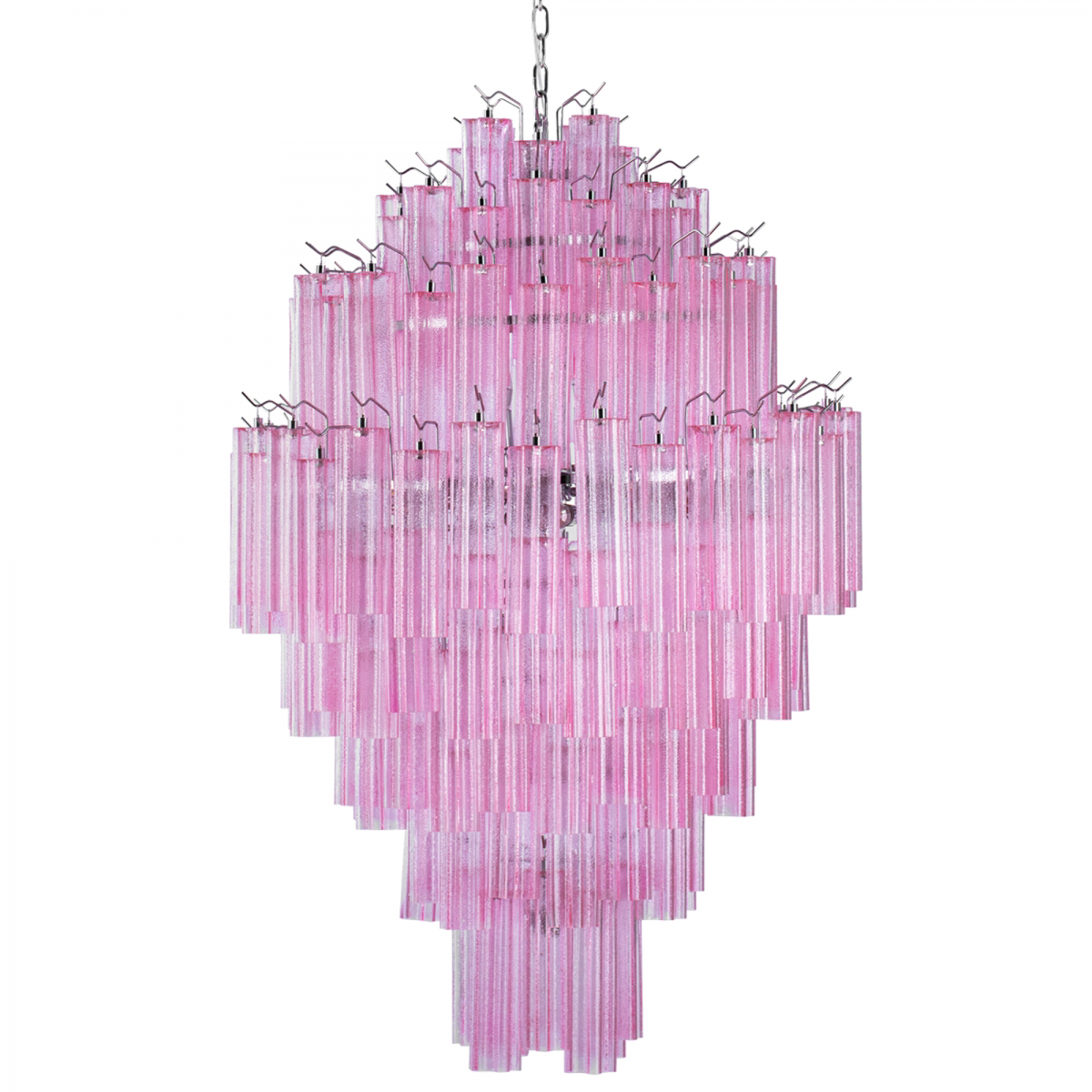 Большая люстра розовое стекло Vintage Kronleuchter aus Murano glas