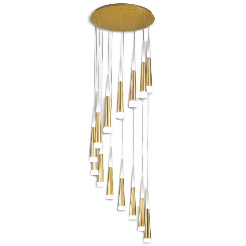 Люстра Vibia Slim Jordi Vilardell Gold Cascade 14 designed by Jordi Vilardell