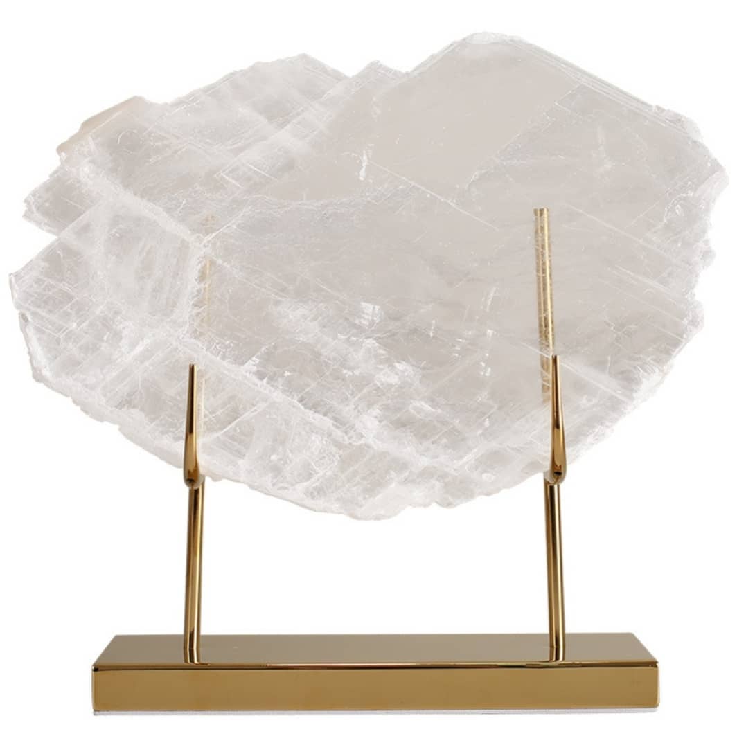 Статуэтка Кристаллы кварца на латунной подставке