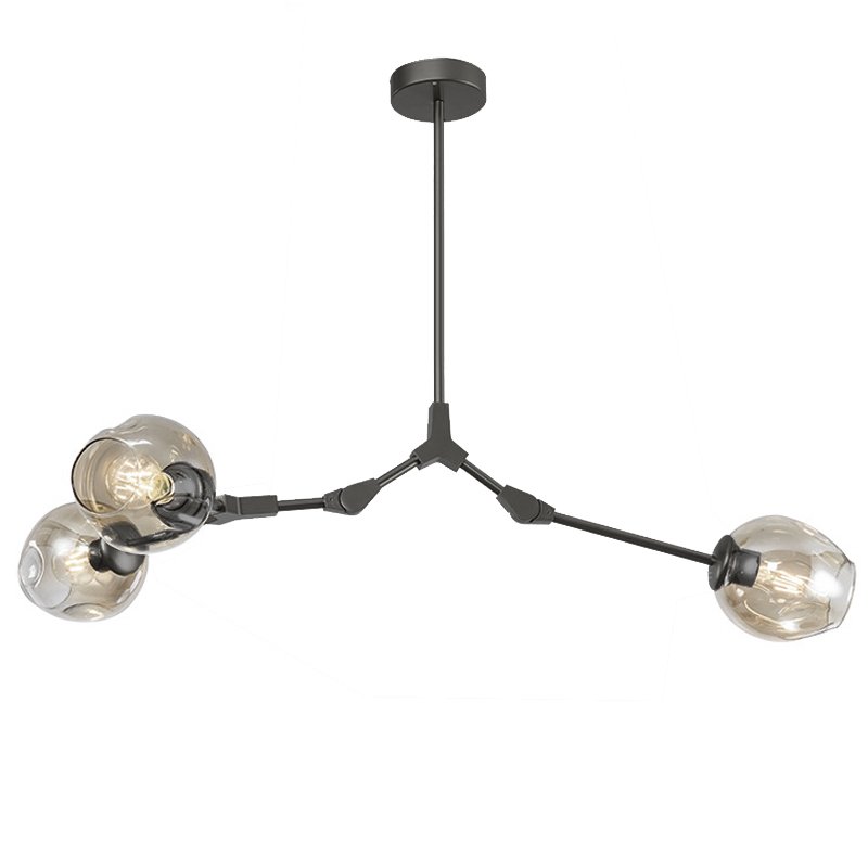 Люстра Сrumpled Glass Bubble Chandelier Gray 3 плафона