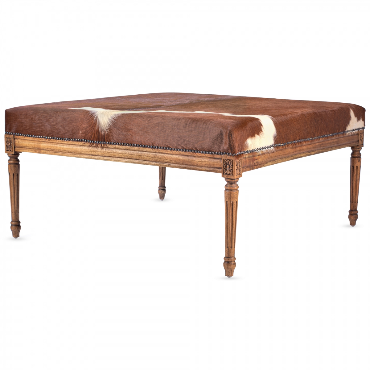 Пуф коричневая натуральная шкура Louie Cowhide Ottoman