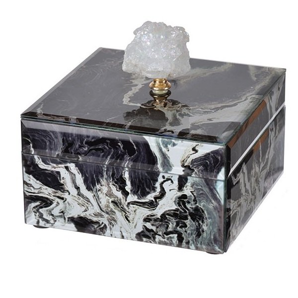 Шкатулка Gray Marble горный хрусталь S