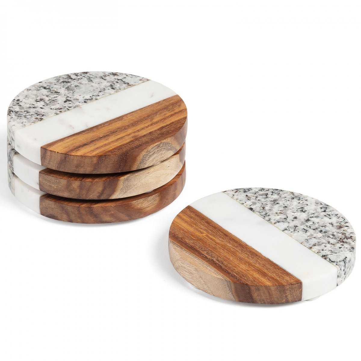 Комплект из 4 подставок под кружки Terrazzo & Wood