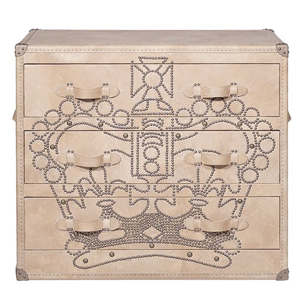 Комод Andrew Martin Howard Crown Studded Parchment Chest of Drawers designed by Martin Waller