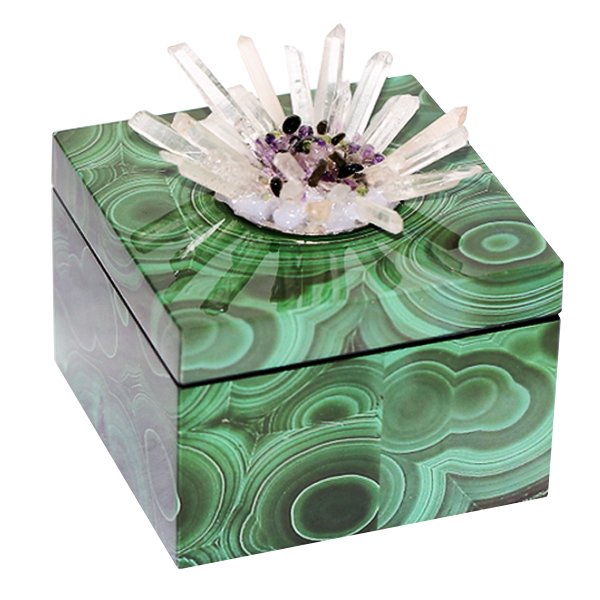 Шкатулка stone Flower Malachite