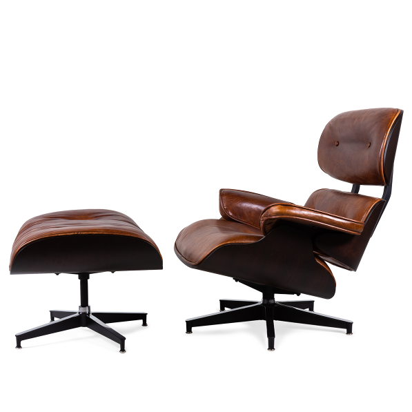 Кресло Eames Lounge Chair & Ottoman brown designed by Charles and Ray Eames