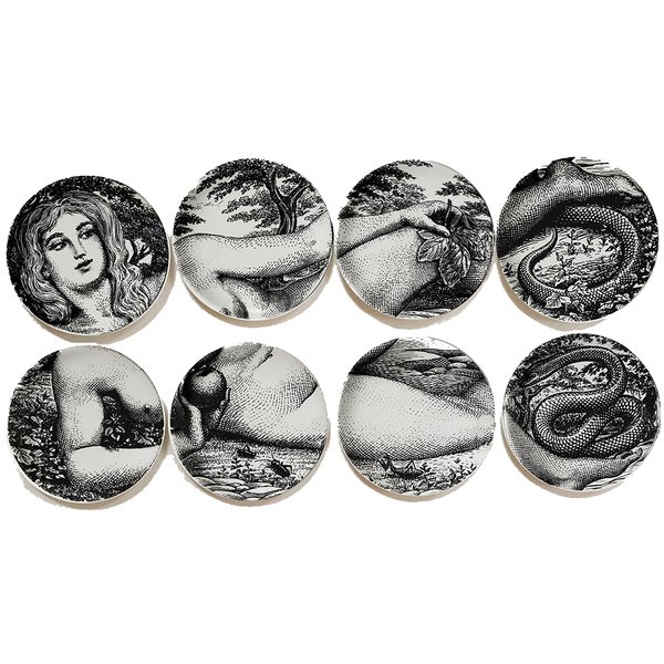 Тарелки FORNASETTI SET OF 8 "EVA" designed by Piero Fornasetti