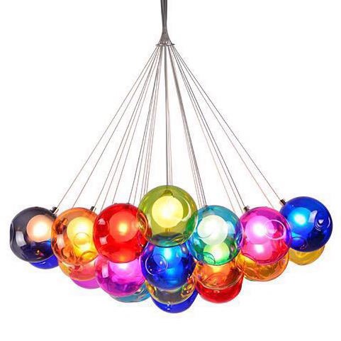 Светильник random pendant chandelier multicolored bubbles