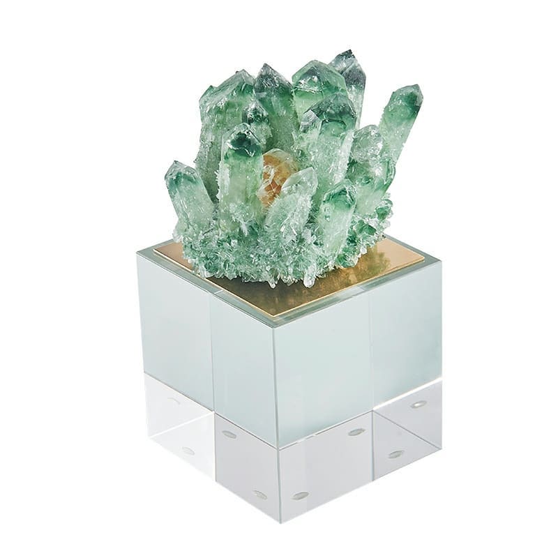 Статуэтка Кристаллы хлоритового кварца на средней подставке