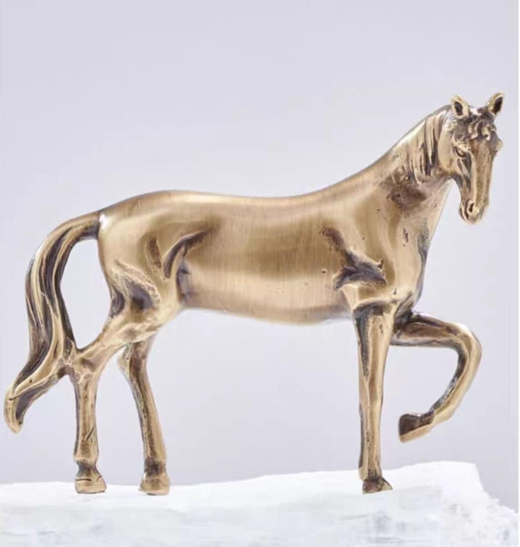 Статуэтка Бронзовая лошадка на кварце S