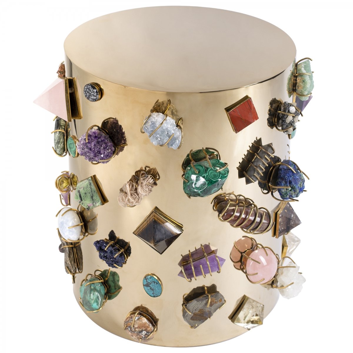 Табурет с полудрагоценными камнями Kelly Wearstler BEJEWELED STOOL designed by Kelly Wearstler