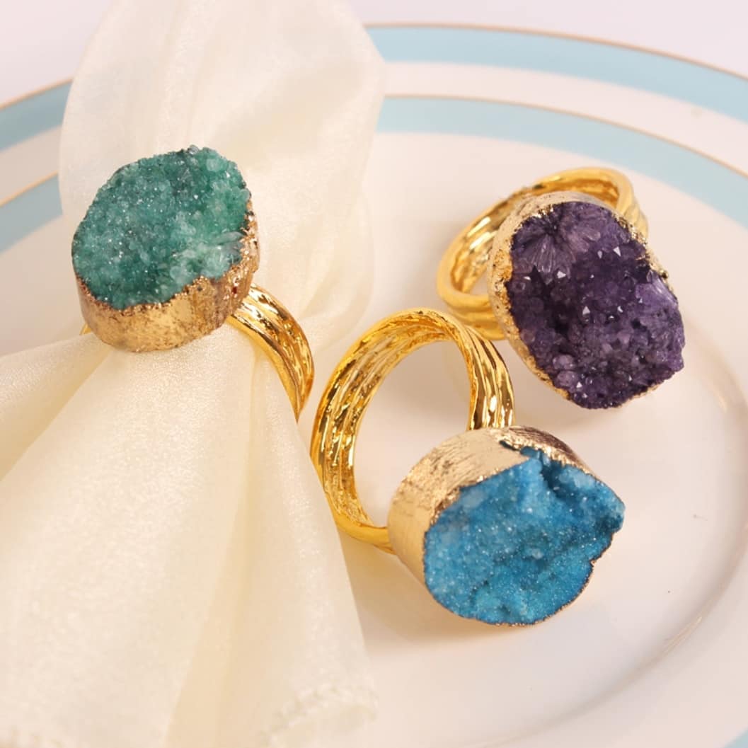 Кольца для салфеток из латуни с кристаллами