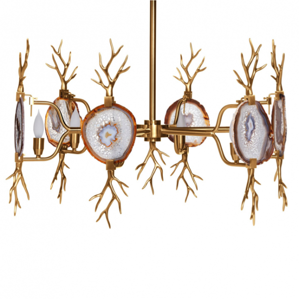 Люстра Branch Agate Chandelier Brass emporium home