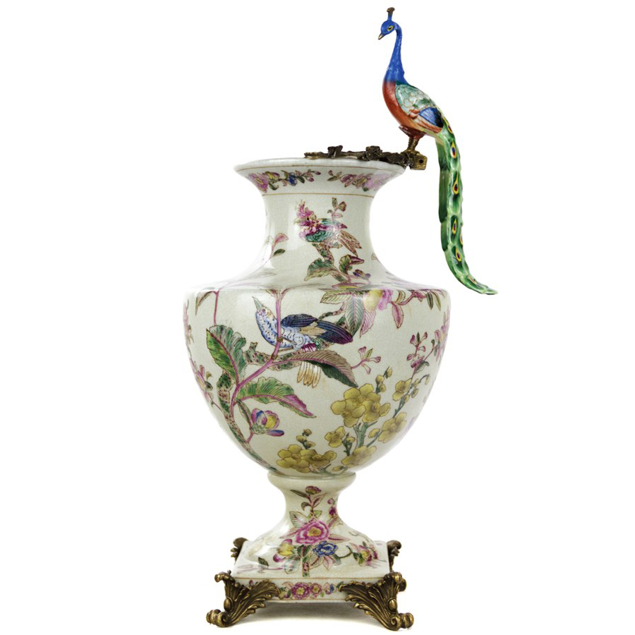 Фарфоровая ваза Peacock on Edge