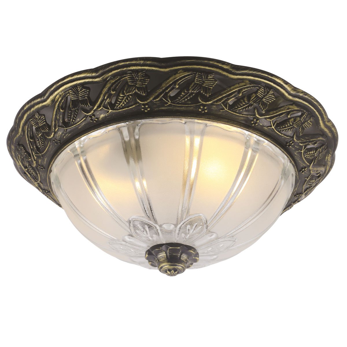 Потолочный светильник Flush Mount Ceiling Light bronze corrugated glass