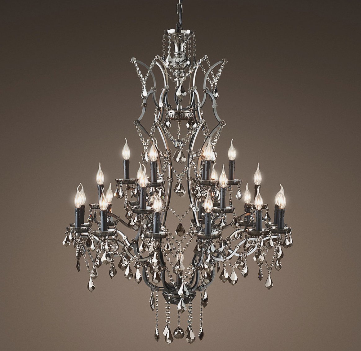 Люстра 19TH C. ROCOCO IRON & Smok  CRYSTAL 25