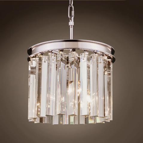 Люстра RH 1920S ODEON CLEAR GLASS 3 Light Round Chandelier 30