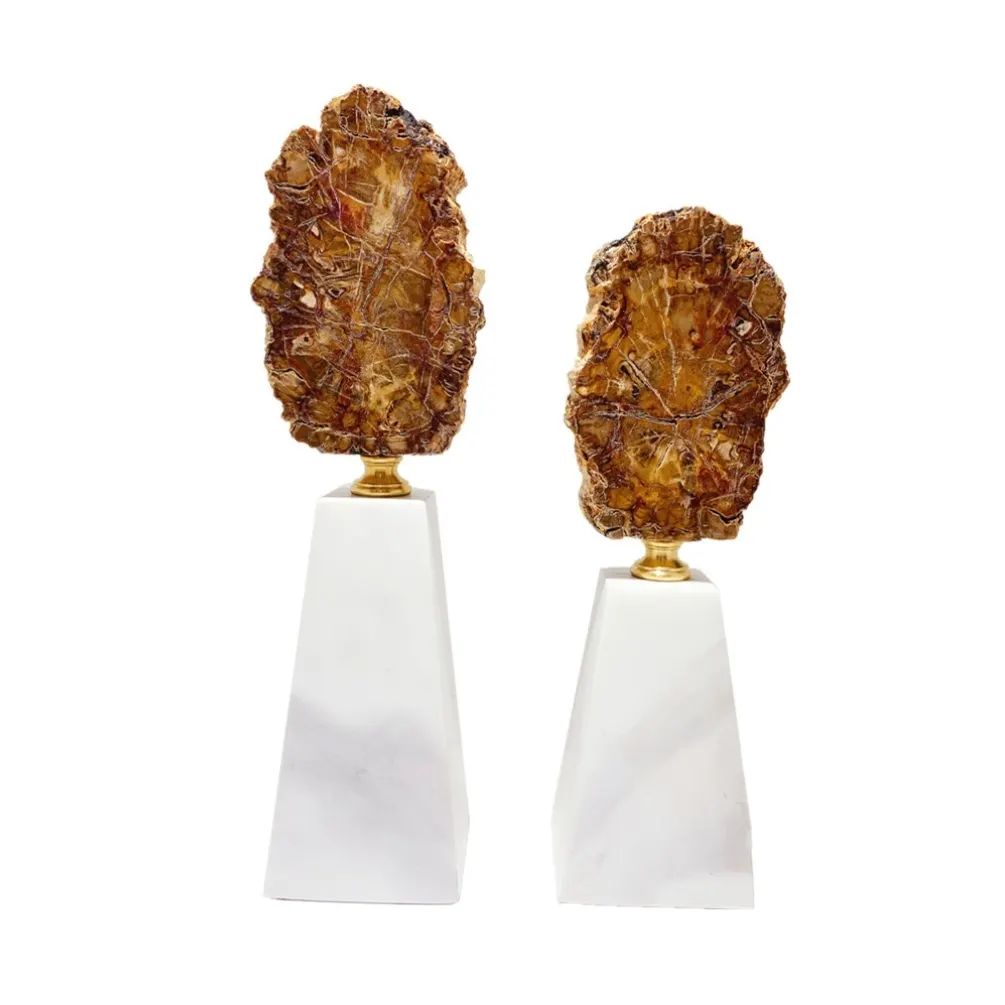 Статуэтка Окаменелое дерево на подставке из латуни и мрамора