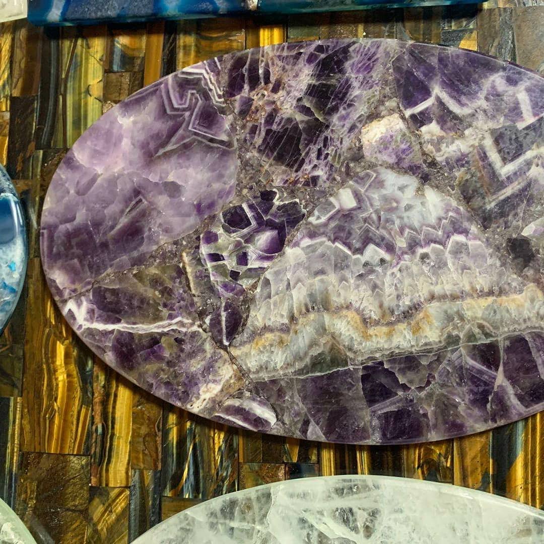 Поднос овальный из аметиста