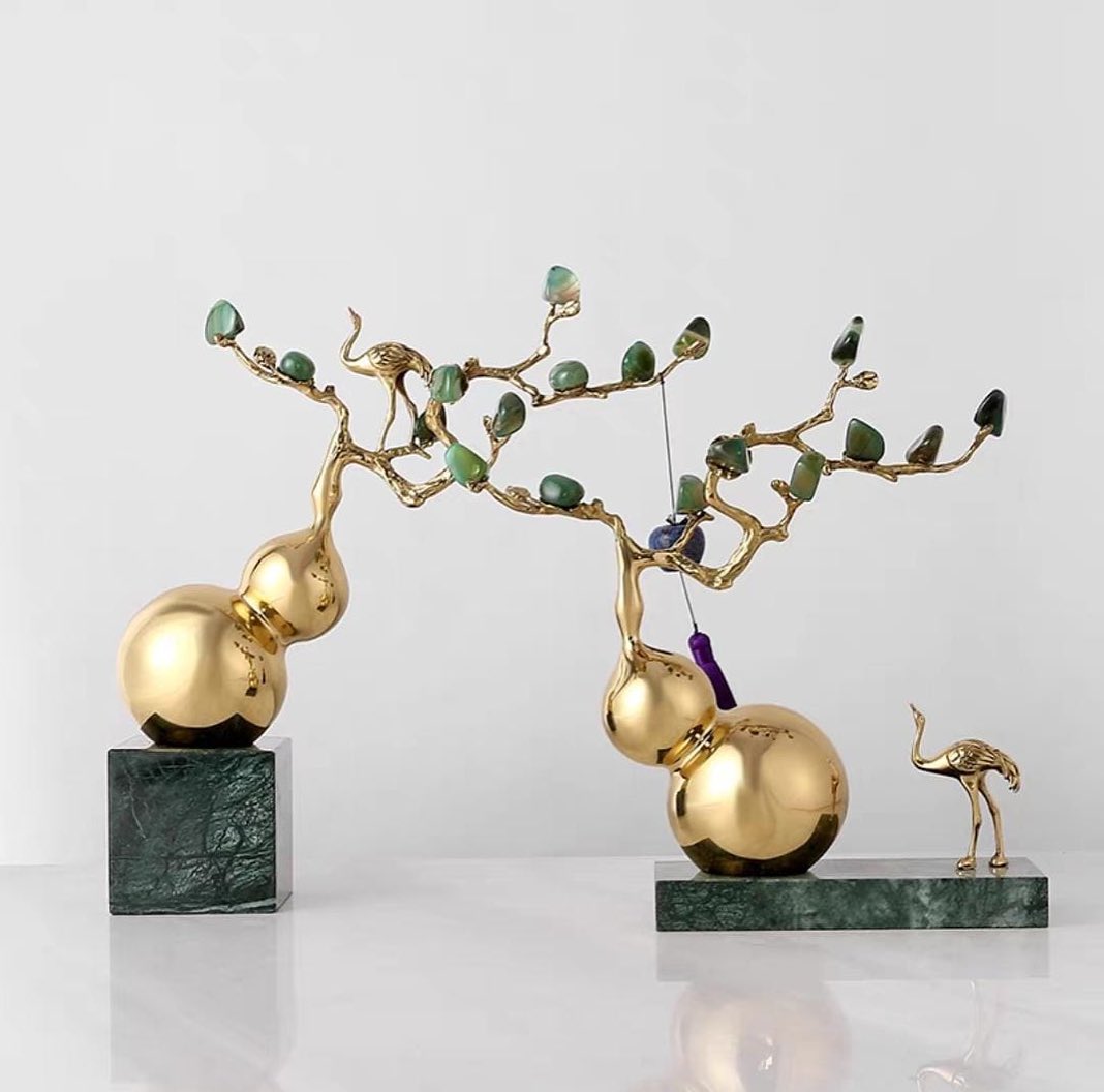 Статуэтка Тыква-горлянка с агатом