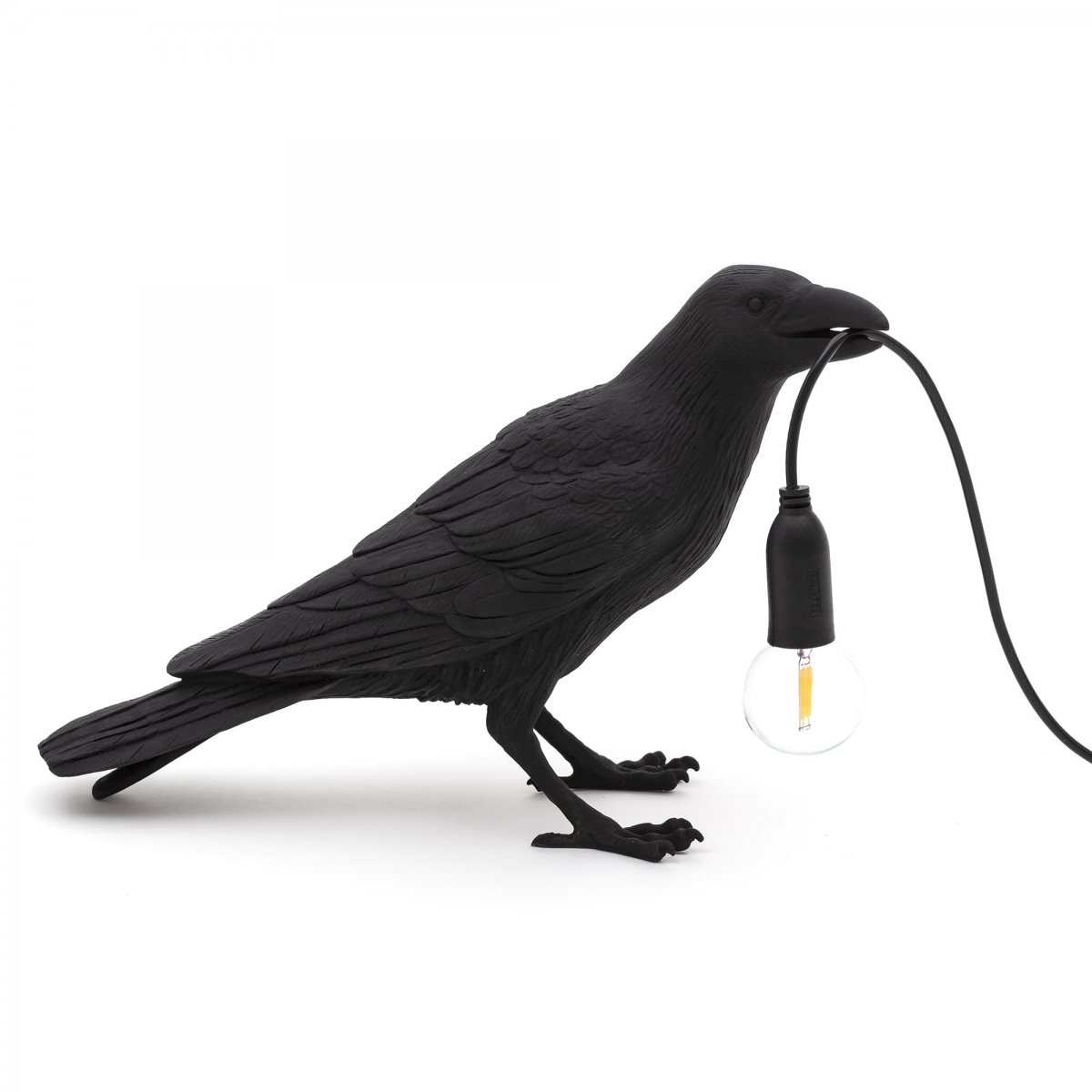 Настольная лампа Seletti Bird Lamp Black Waiting  designed by Marcantonio Raimondi Malerba